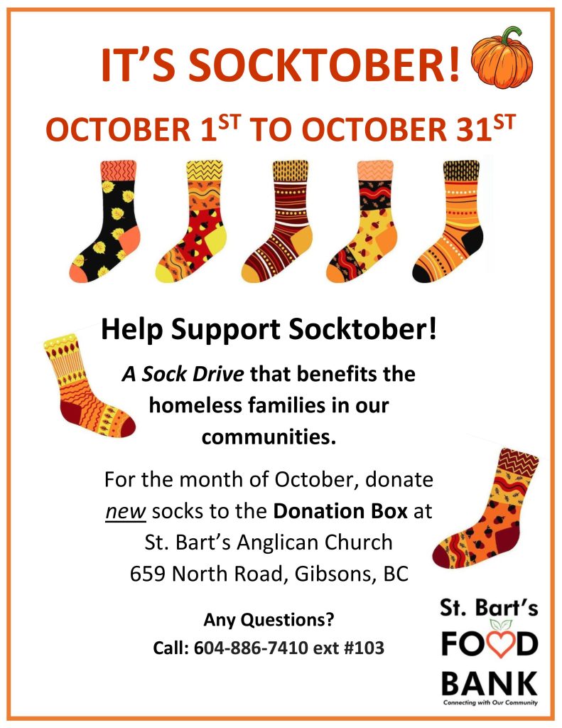 During the month of October bring new socks